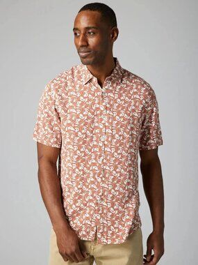 Julian & Mark Rust Floral Short Sleeve Button Up Shirt